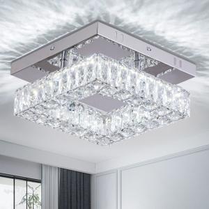 Wholesale Square Flush Mount Crystal Chandelier Ceiling Fan For Kitchen Bathroom from china suppliers