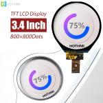 3.4 Inch IPS 800x800 Round Screen TFT Display Panel MIPI For Industrial Control