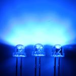 0.5W 5mm 460-470nm Blue Color 3000-4000mcd Strawhat Shape Clear Lens 120deg