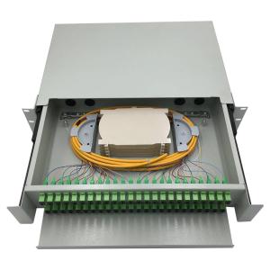 Wholesale 48 port rack mounted fiber optic patch panel / wall mounted fiber optic terminal box / fiber optic distribution panel from china suppliers