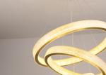 Modern Hanging Lighting Luxury Circle Rings 3000K Pendant Light Gold LED Crystal