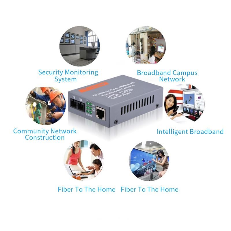Ethernet Fiber Optic Accessories Netlink 10 100 1000M Single Mode 1 Channel