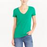 Summer Women's V - Neck Cotton Casual T Shirts , Jersey Knit Ladies Short Tops for sale