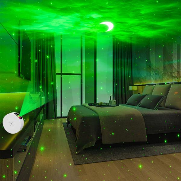Adjustable Ceiling Moon Star Projector Multicolor 8 Star Cloud Modes