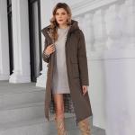 Windproof Adorned Hem Zipper Winter Long Coat For Women To Brave Cold