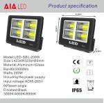 contemporary high quality aluminum 60degree led flood lights COB 200W Flood