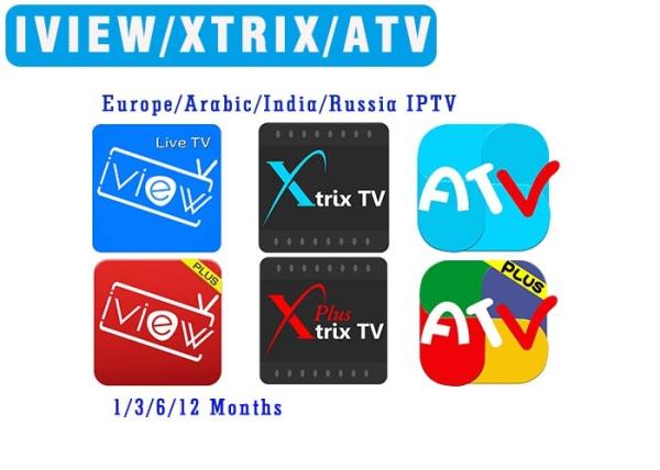 Best Europe IPTV IVIEW XTRIX ATV with UK IT USA Greece french arabic etc
