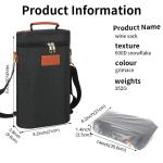 Leakproof Insulated Padded 2 Bottle Gift Tote Carrier Custom Travel Wine Bag