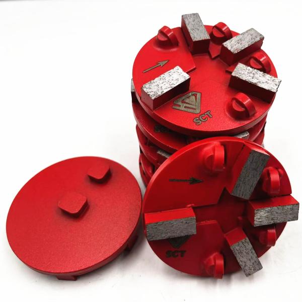 3'' STI Prepmaster Double Integrated Pins EG Change System Floor PreparatIon Damaged Floor Coverings Removal PCD Pucks W/ Four Full Round Pcds And