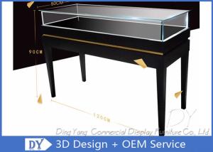 Wholesale Rectangle Black Wooden Locking Jewelry Display Case With Light from china suppliers