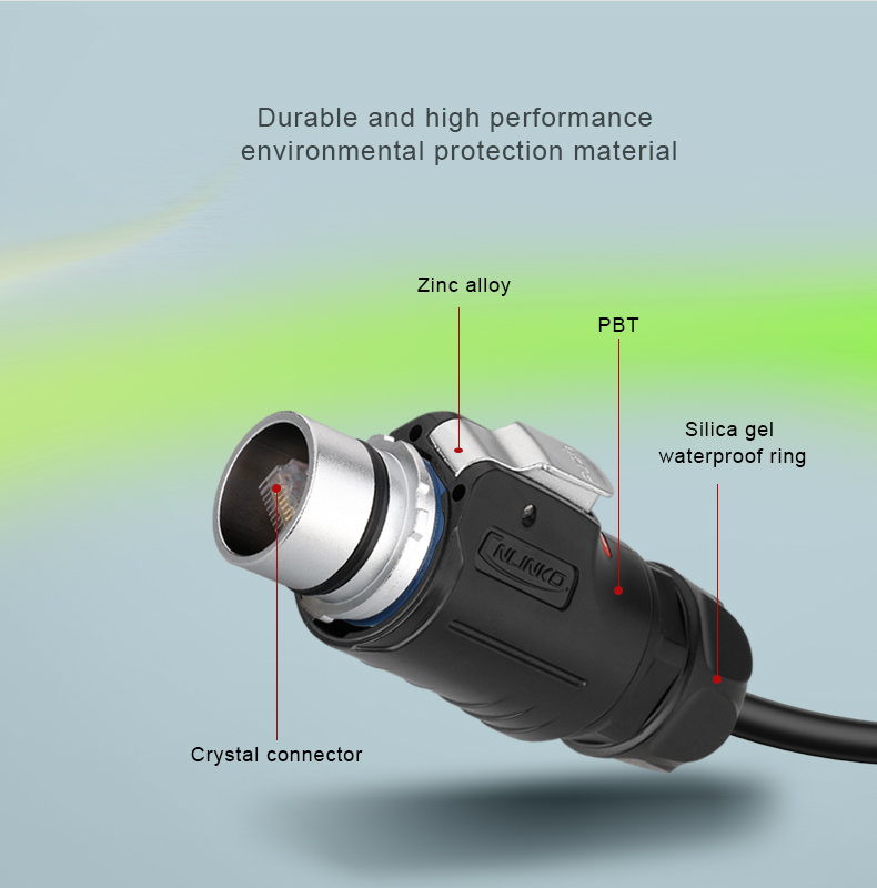 CNLINKO LP24 RJ45 Waterproof Connector LED Display Connector IP68 Waterproof Rj45 Connector