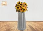 2 Sizes Artificial Plants Fiberglass Flower Pots Natural Sand Frosted Gray