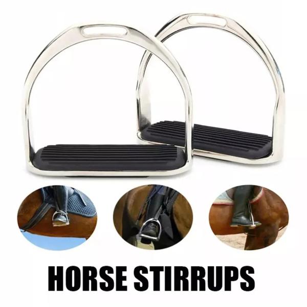 Polished Stainless Steel Anti-Slip Pad Safety Stirrup Ideal for Horse Enthusiasts