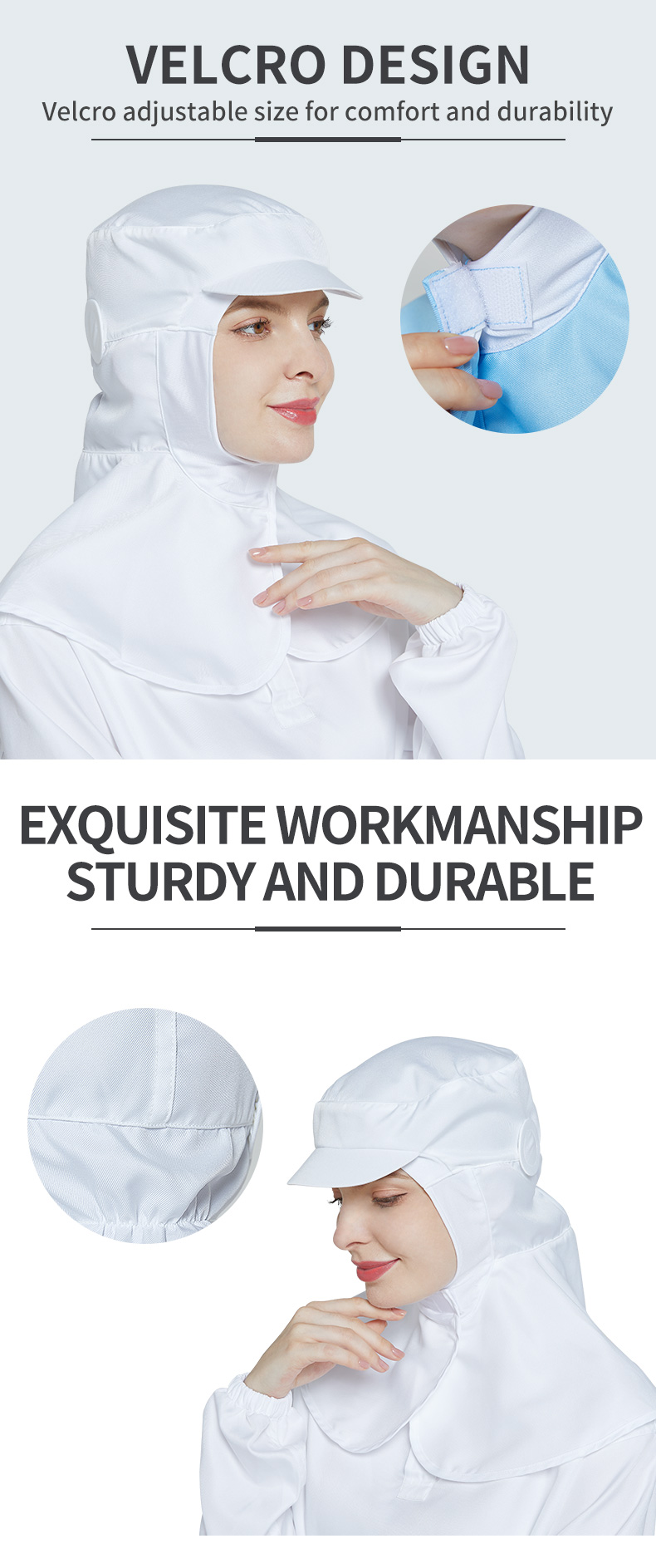 Breathable Dustproof Workshop Hat / Cap For Food Industry Processing