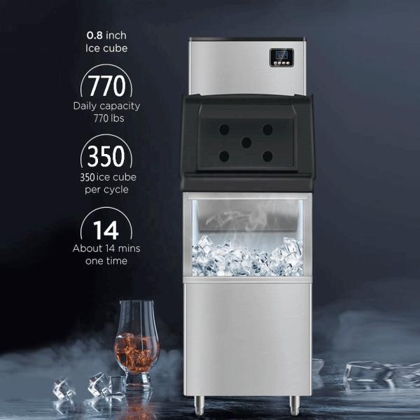 350kg/24h Ice Making Capacity Stainless Steel Automatic Ice Block Maker Machine for Business Food Beverage Truck