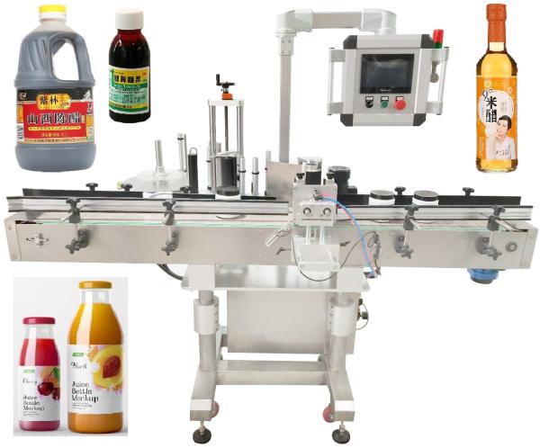 110V Tabletop Round Bottle Labeling Machine For Tin Can Essential Oil Bottles