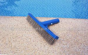 Wholesale Blue Cleaning Swimming Pool Accessories Stainless Steel Algae Brush With 12cm Handle from china suppliers