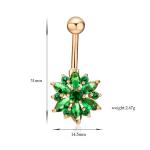 Newest flower shaped navel ring zircon belly button ring piercing jewelry