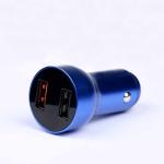 Two-in-one metal material car charger quick charge 3.0+5v 2.4a