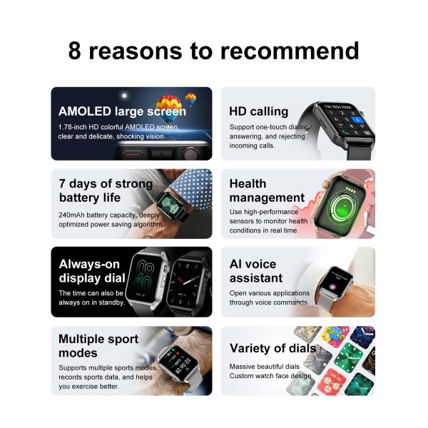 Wearable Devices Smart Watch Full Screen Touch With Fitness And Sport Tracker Feature For Adults As Popular Gifts