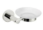 Glass Bathroom Soap Dish Holder Polished Chrome Oem Classical Round Design