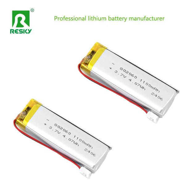 Lithium Polymer Battery Cell 802060 3.7V 1100mAh 4.07wh Solar Lipo Batteries For Electric Meter