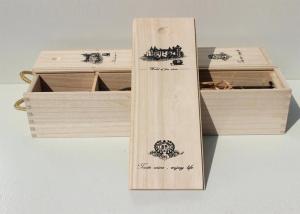 Wholesale Paulownia Personalised Wine Box , Single Bottle Empty Wooden Wine Boxes With Screen Printing Logo from china suppliers