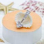 Snow Flower Diamond Clip On Belly Button Rings Claw Setting Inlay Surgical Grade
