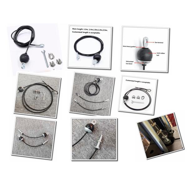 Close-up of black TPU coated gym cable showing texture and coating