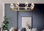 Large Crystal LED Chandelier Luxury K9 Diamond Crystal Hanging Light Living Room