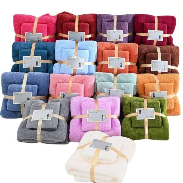 Knitted Microfiber Coral Fleece Bathroom Bath Towel Sets Perfect for Everyone's
