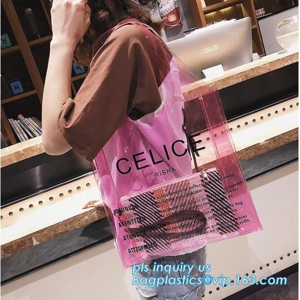 top pvc handle bag, Beach Tote waterpoof Bag Pvc Handle Bags, biodegradable PVC shopping bags die cut handle bag with lo