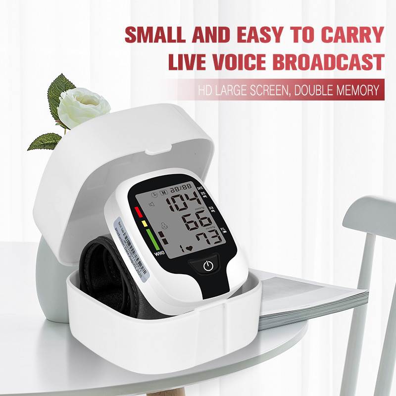 Digital Automatic Home Rechargeable Wrist Blood Pressure Monitor BP Machine With Voice