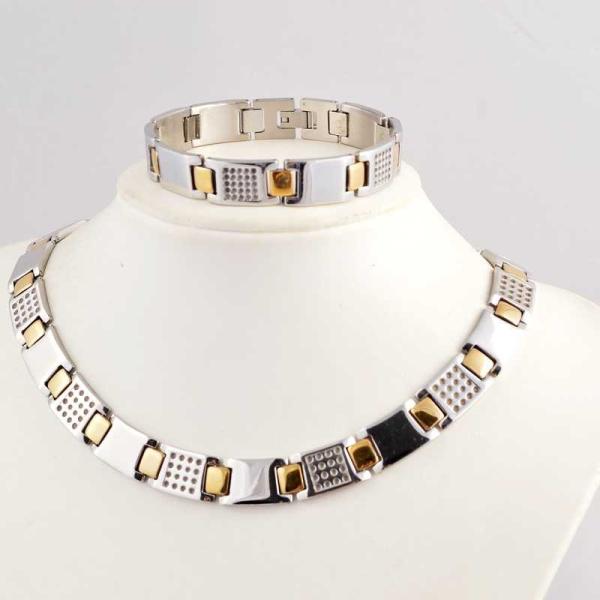US Europe Fashion 316L Stainless Steel Bracelet With Matched Necklace Jewelry