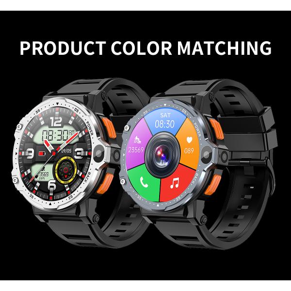 PG999 Black 2+16GB Android Heart Rate Monitor Watch 1.54'' 8.1 Dual Camera WIFI GPS 800mAh 4G