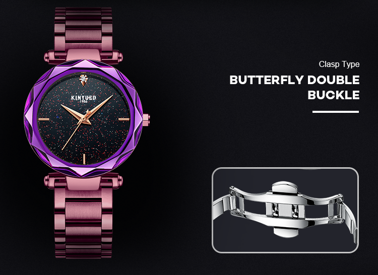 KINYUED Bracelet High Quality Quartz Movement Watches Fashion Sky Starry Stainless Steel Ladies watch.
