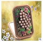 New creative promotion gift customed logo diamond peacock luxury pocket makeup