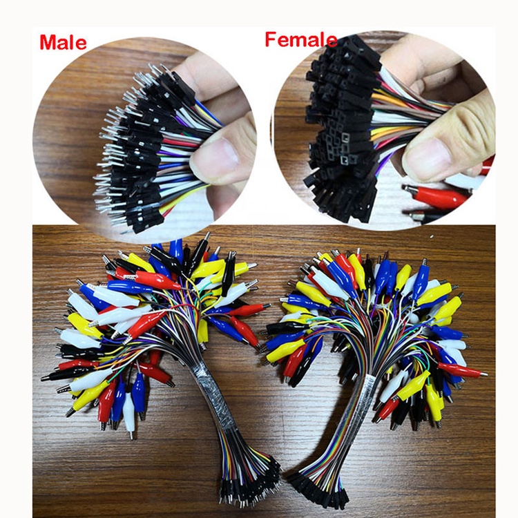 10 pin Alligator Clip to Female Dupont Breadboard Test Lead Jumper Wires for Raspbrry Pi