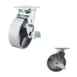 Top Plate Steel Wheel 280kg Capacity Side Lock 150mm Castor Wheels
