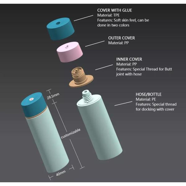 50ml / 100ml Cleansing Balm Tube Oval Face Wash Tube CenterDispensing Caps