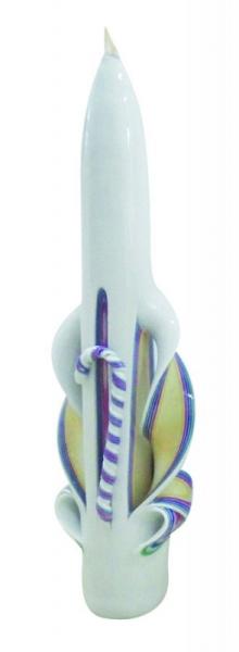 100% paraffin wax unscented & handmade 10"tapered havdalah candle packed into