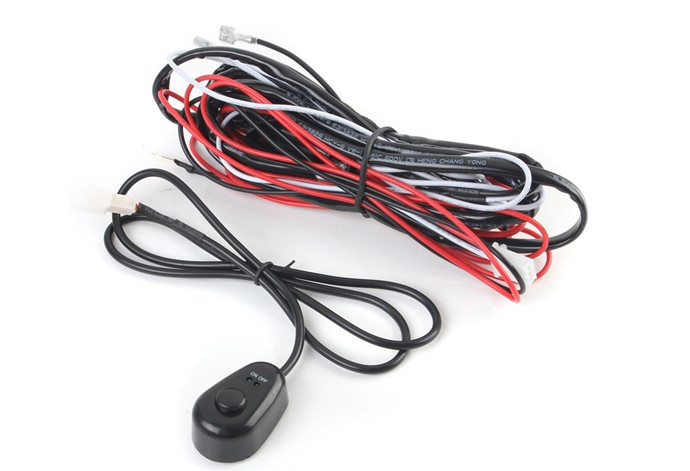 12V 2.5m LED Light Bar Wiring Harness Kit For Car Black , Red Color