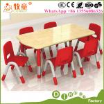 Early Childhood Centre Kids Furniture 6 Seats Wooden Table and Chairs Supplier