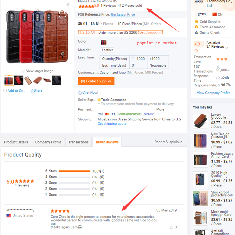 Samsung Applicable Models Elegant Genuine Leather Hand Mobile Phone Case for iPhone XS