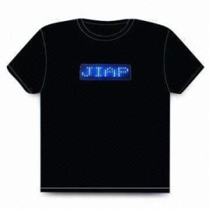 Wholesale 2019Hot Sales High Quality Light Up Flashing LED T-Shirt Black short Tshirt for Rock Disco Party DJ setup by customer from china suppliers