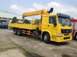 HOWO 8T 6X4 Construction Crane Truck , Hydraulic Boom Crane With 4 Booms