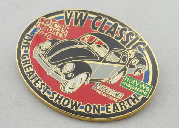 2D Or 3D Vw Classic Zinc Alloy, Pewter, Aluminum Hard Enamel Pin, Sports Lapel