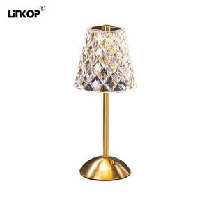Wholesale Crystal LED Table Lamp Type C Usb 5v Rechargeable Touch Three Color Dimming from china suppliers