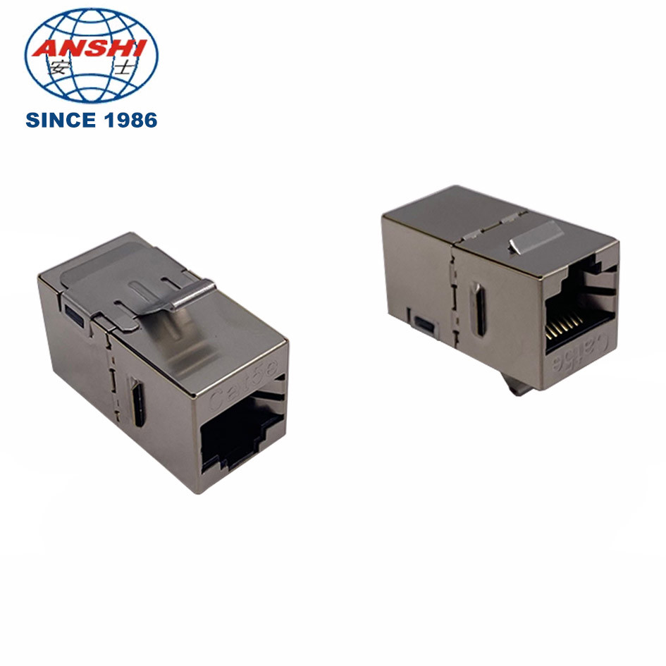 Inline Coupler RJ45 Keystone Jack ANSHI Cat5E STP FTP 8P8C Female