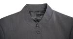 Dark Grey Mens Casual Blazer Jacket Stand Collar Tunic Suit Viscose Fabric Type